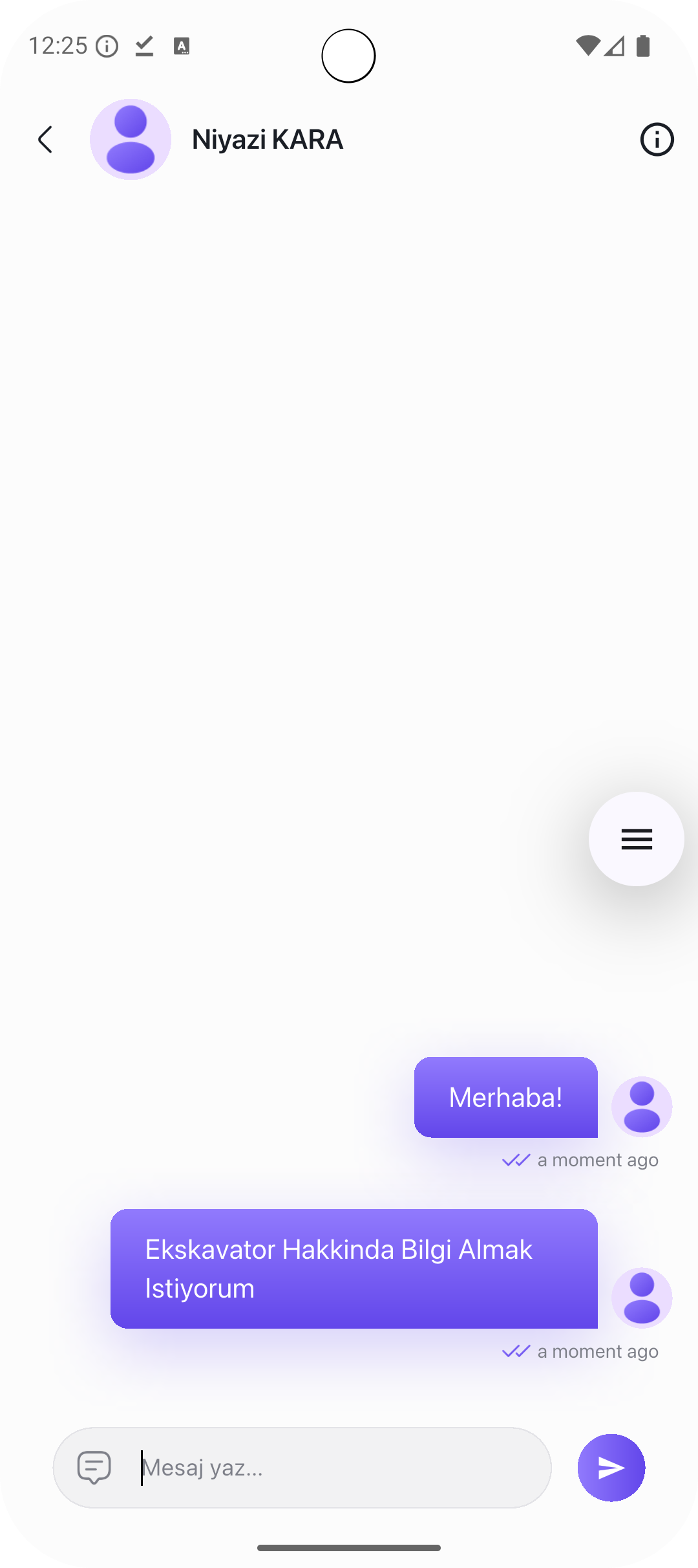 MARTOGO mesajlaşma ekranı